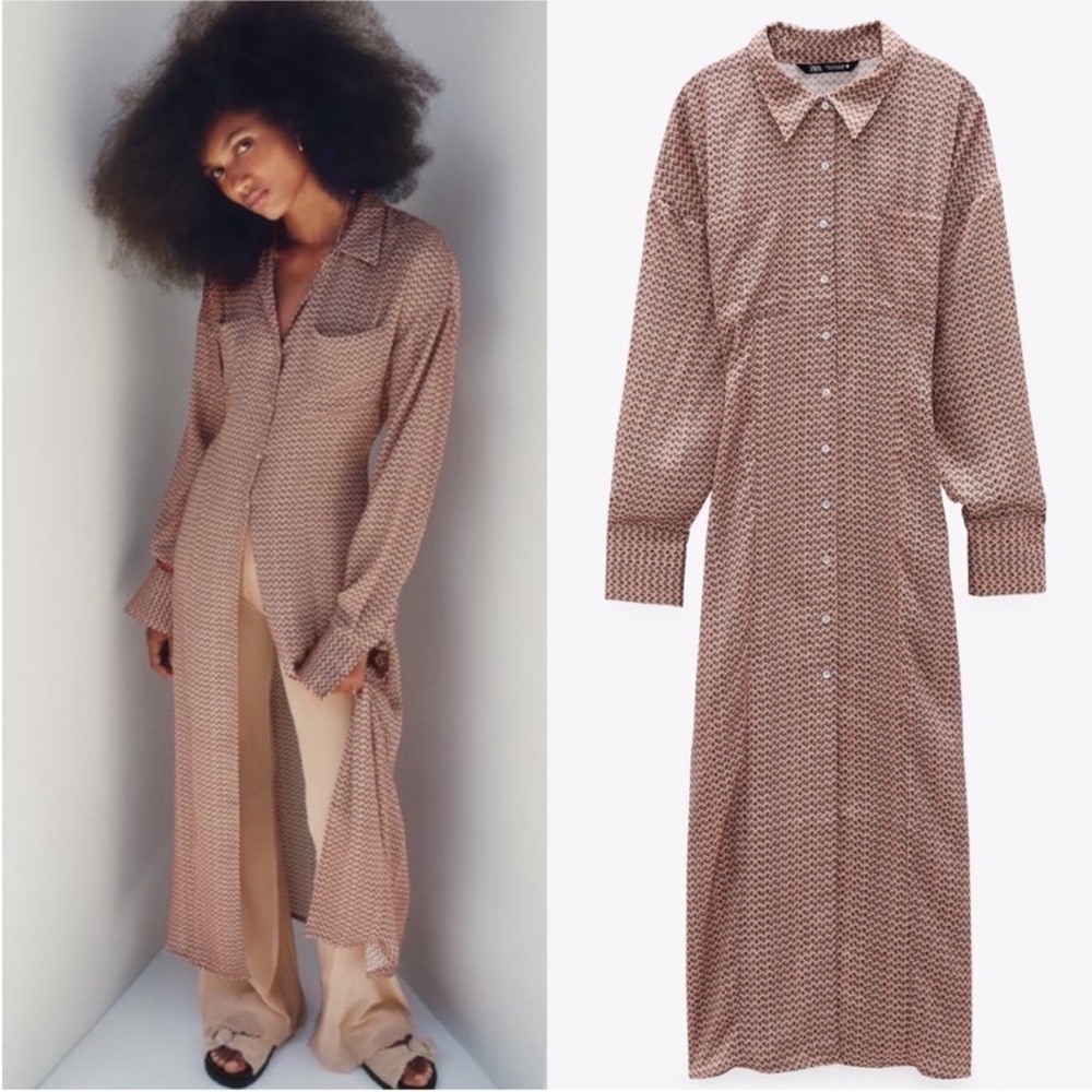 Zara Maxi Dress Print Shirt